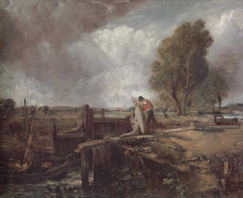 Study of A boat passing a lock, John Constable